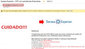 Fraude Serasa em envio de SPAM